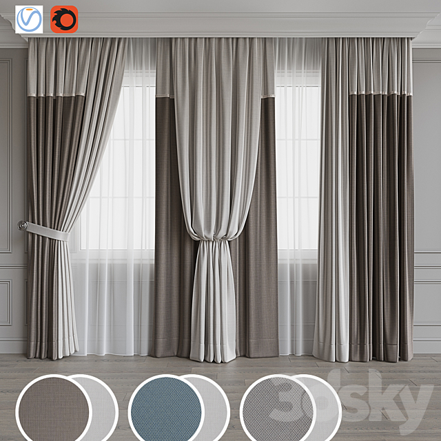 Drapery set 121 3DSMax File - thumbnail 1