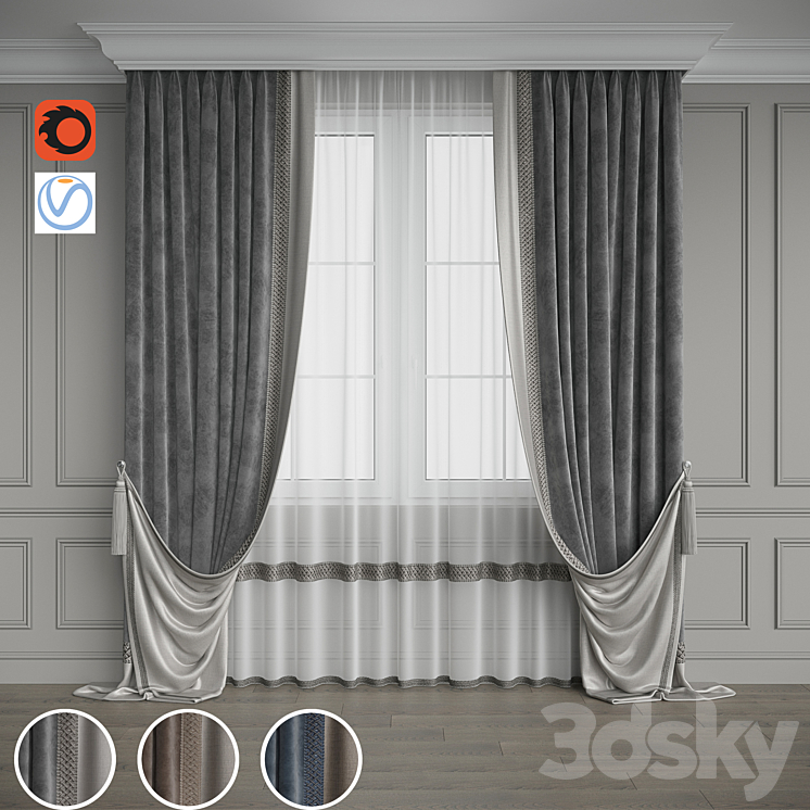 Drapery set 124 3DS Max Model - thumbnail 3