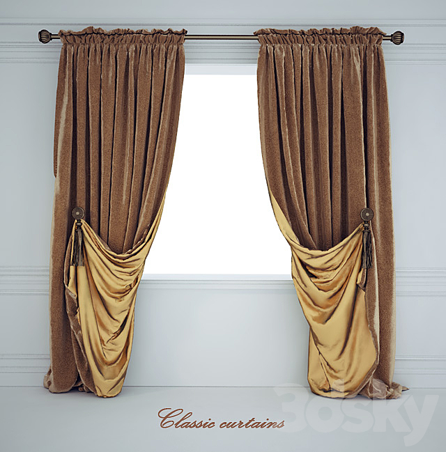 Drapes classic welt turned 3DS Max Model - thumbnail 1