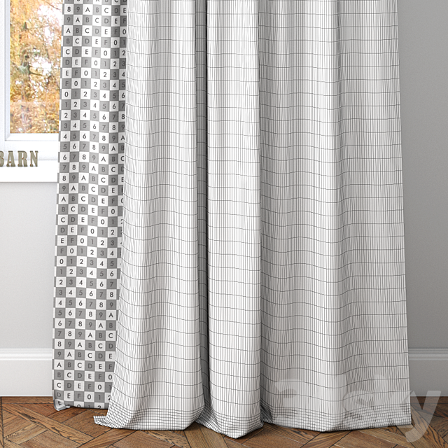 EMERY LINENCOTTON DRAPE-Pottery Barn 3DSMax File - thumbnail 3