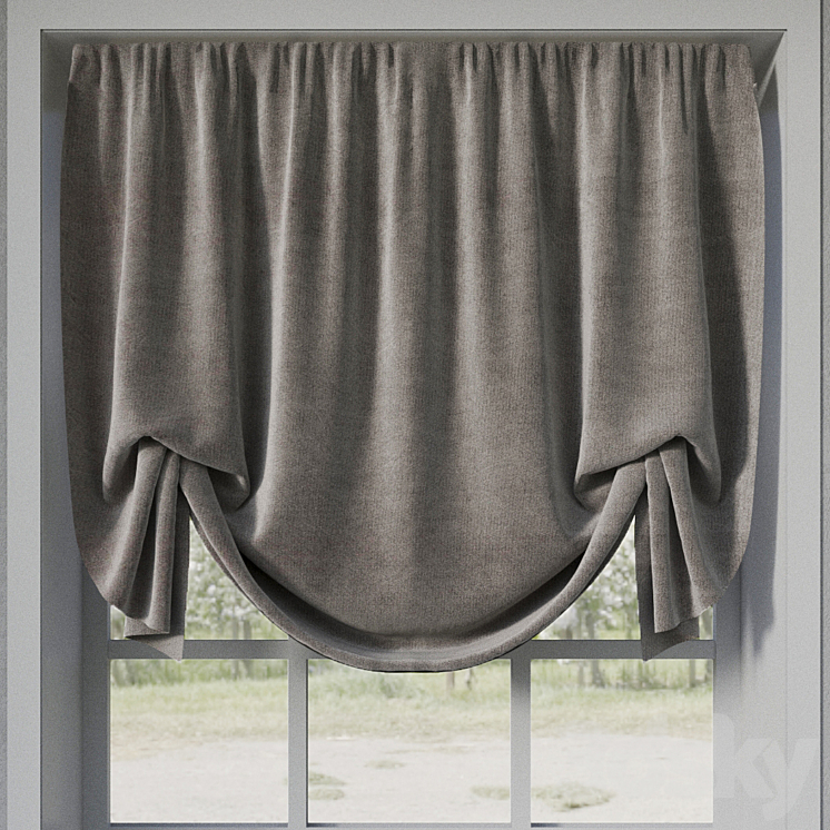 English curtain 3DS Max - thumbnail 1