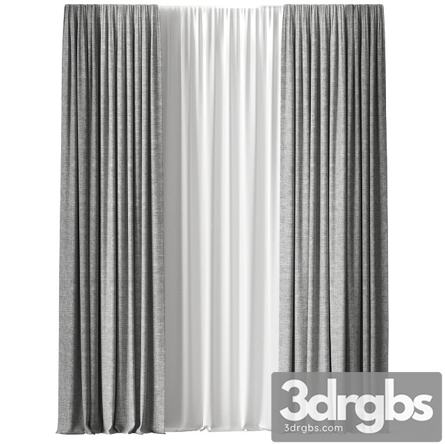 Fabric Gray Curtain 2 3dsmax Download - thumbnail 1