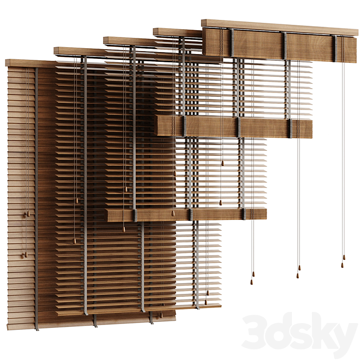 Folding wooden blinds 3DS Max Model - thumbnail 2
