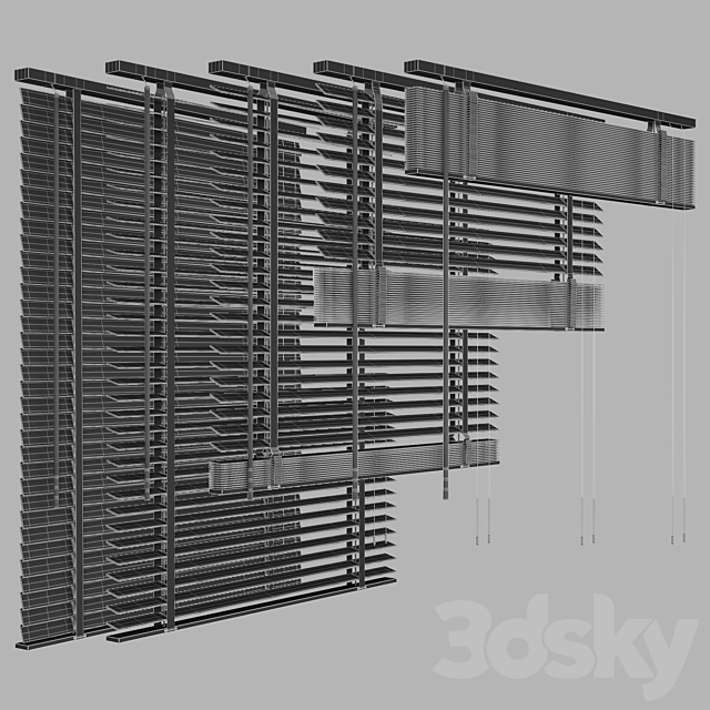 Folding wooden blinds 3DS Max Model - thumbnail 6