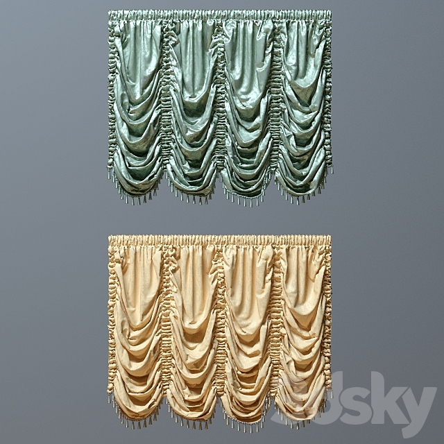 French curtains 3DS Max Model - thumbnail 2