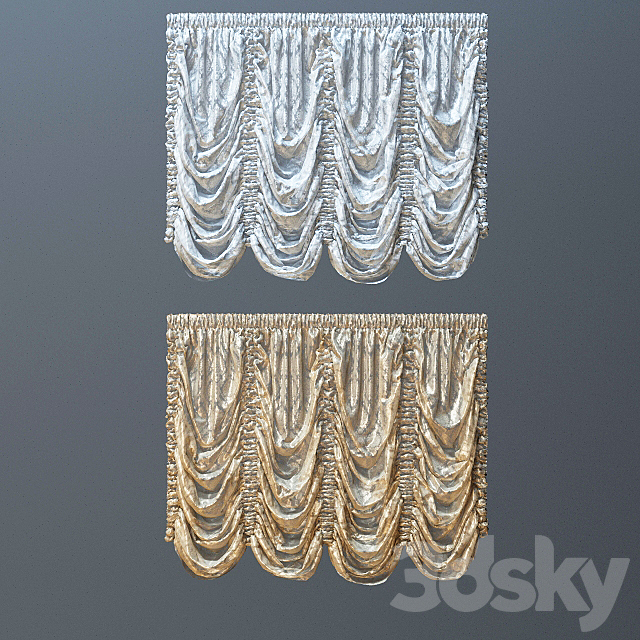 French curtains 3DS Max Model - thumbnail 3