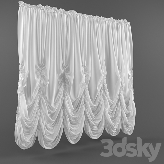 French curtains 3DS Max Model - thumbnail 1