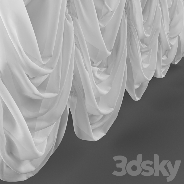 French curtains 3DS Max Model - thumbnail 2