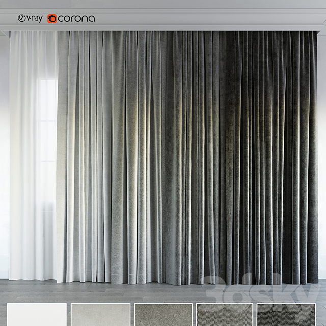 gray gradient curtain. 3DSMax File - thumbnail 1