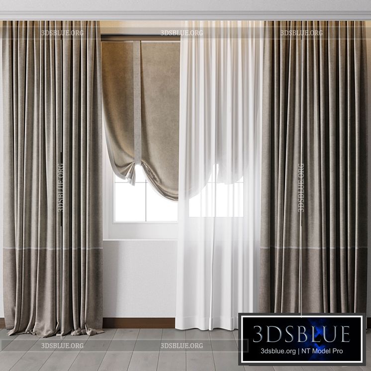 Hadi Curtain With Roman Blind 68 3DS Max - thumbnail 3