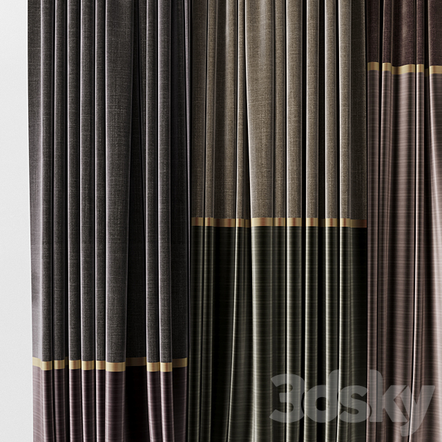 Hadi Curtains 33 Linen and silk velvet curtains 3ds Max - thumbnail 2