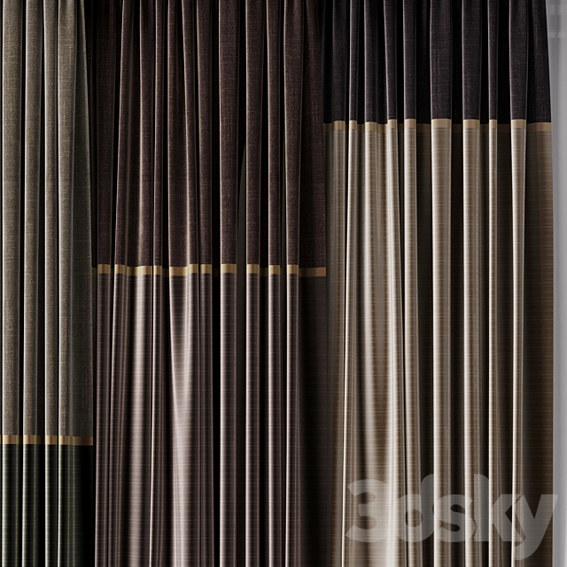 Hadi Curtains 33 Linen and silk velvet curtains 3ds Max - thumbnail 3