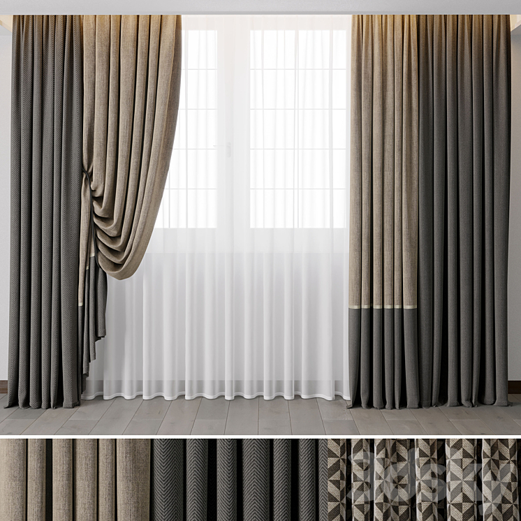 Hadi curtains 42 3DS Max Model - thumbnail 1