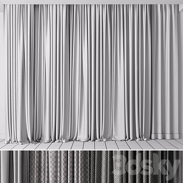 Hadi gray & gold Curtains 34 Soft curtains and linen and silk fabric 3DS Max Model - thumbnail 6