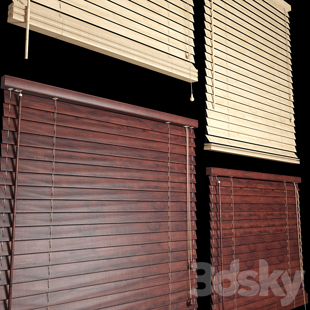 Horizontal bamboo blinds 3DS Max Model - thumbnail 2