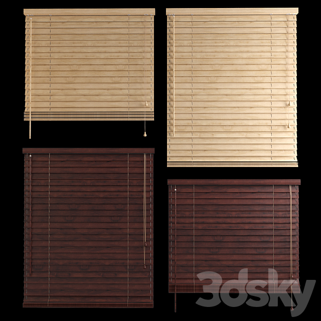 Horizontal bamboo blinds 3DS Max Model - thumbnail 3