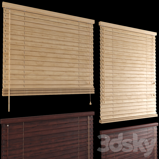 Horizontal bamboo blinds 3DS Max Model - thumbnail 4