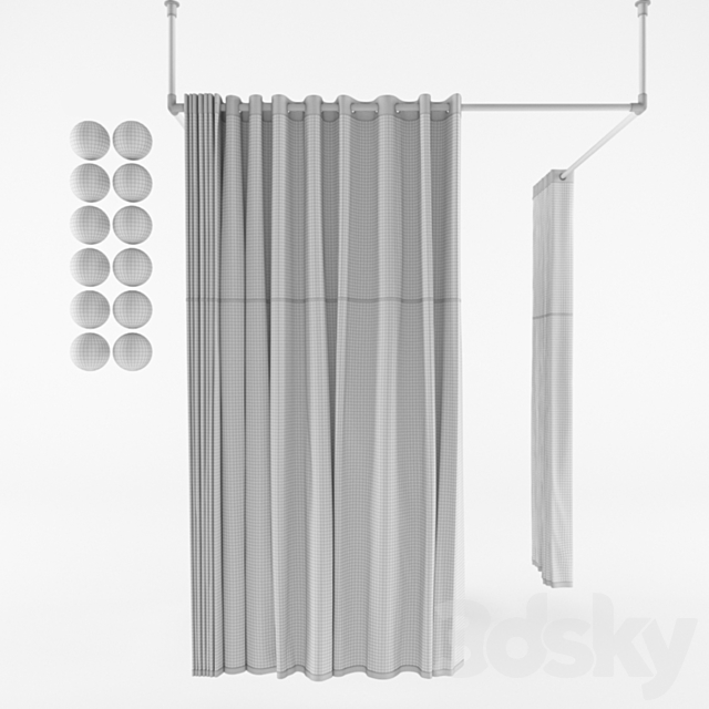 Hospital Curtains Hospital Equipment 17 3DS Max Model - thumbnail 5