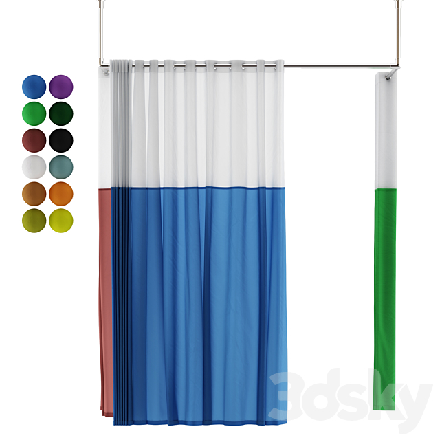 Hospital Curtains Hospital Equipment 17 3dsMax Model - thumbnail 1