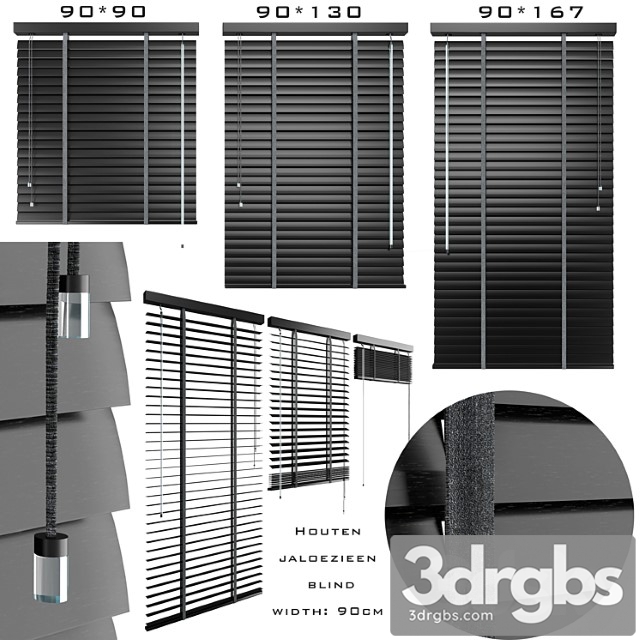 Houten jaloezieen blind 90cm 3dsmax Download - thumbnail 1