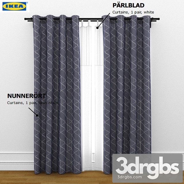 Ikea curtain nunnerort and parlblad - thumbnail 1