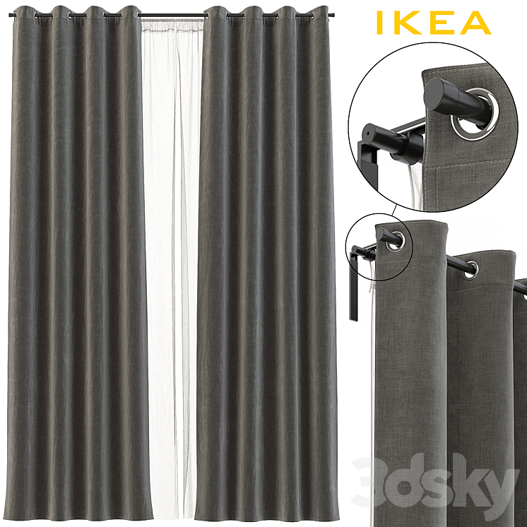 IKEA CURTAINS 3DS Max - thumbnail 1