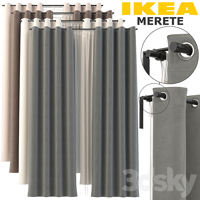 IKEA CURTAINS (MERETE. REKKA) 3DSMax File - thumbnail 1