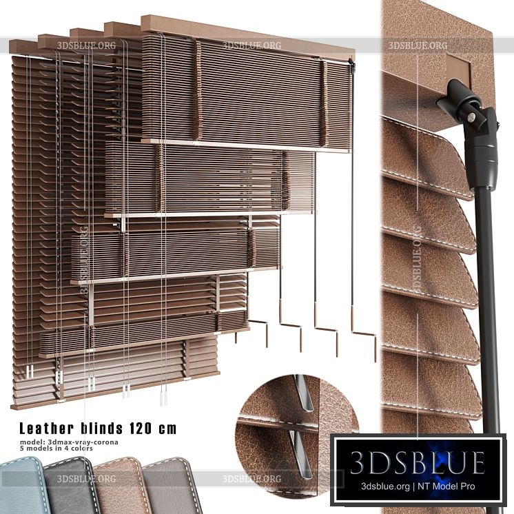 Leather blinds 120 cm 3DS Max - thumbnail 3