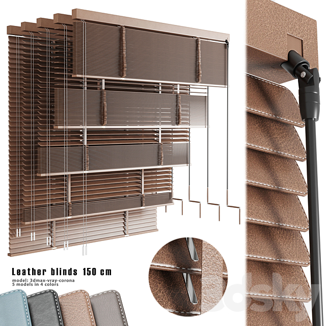 Leather blinds 150 cm 3DSMax File - thumbnail 1