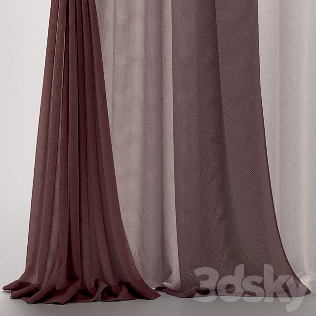 Light curtains “Dusty rose” 3ds Max - thumbnail 2