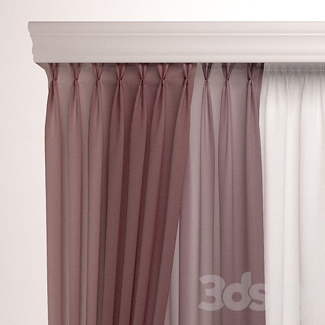 Light curtains “Dusty rose” 3ds Max - thumbnail 3