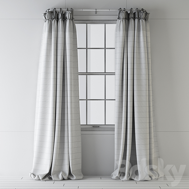 Linen Balloon Drapery Curtains 3DSMax File - thumbnail 6