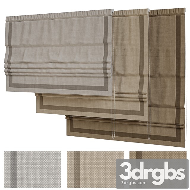 Linen roman blind. - thumbnail 1