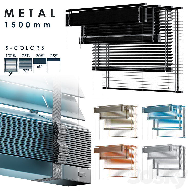 METAL Blind 1500mm 3DS Max - thumbnail 1