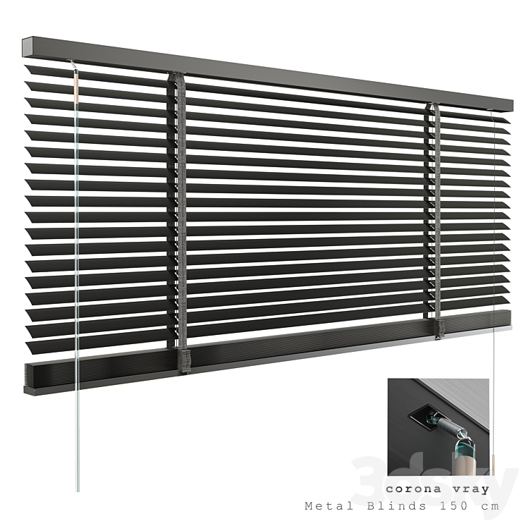 Metal Blinds black 1500 in 35mm 3DS Max - thumbnail 2