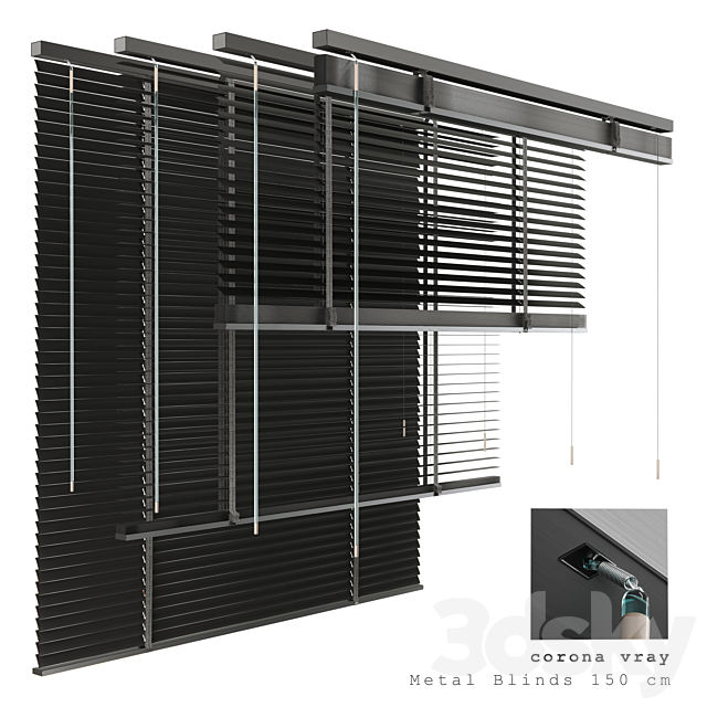 Metal Blinds black 1500 in 35mm 3DSMax File - thumbnail 1