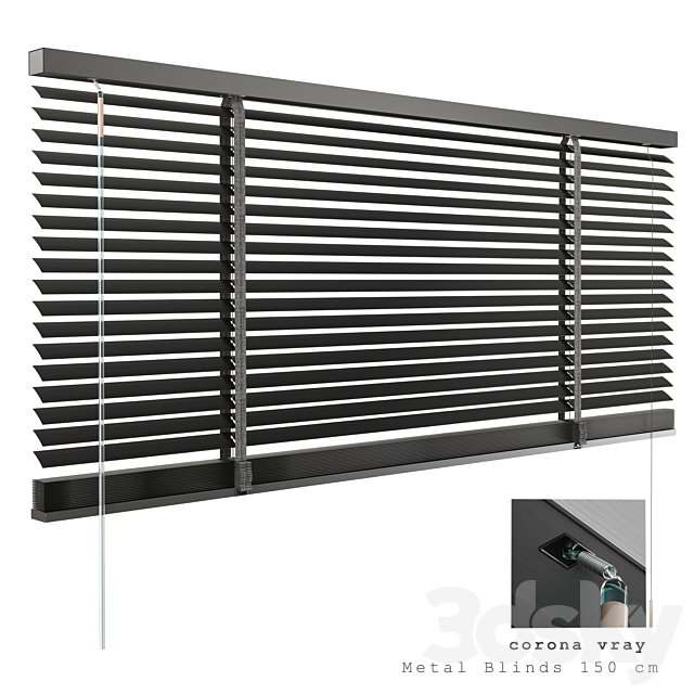 Metal Blinds black 1500 in 35mm 3DSMax File - thumbnail 2