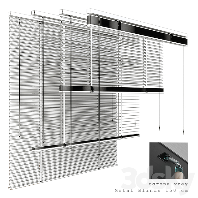 Metal Blinds black 1500 in 35mm 3DSMax File - thumbnail 4