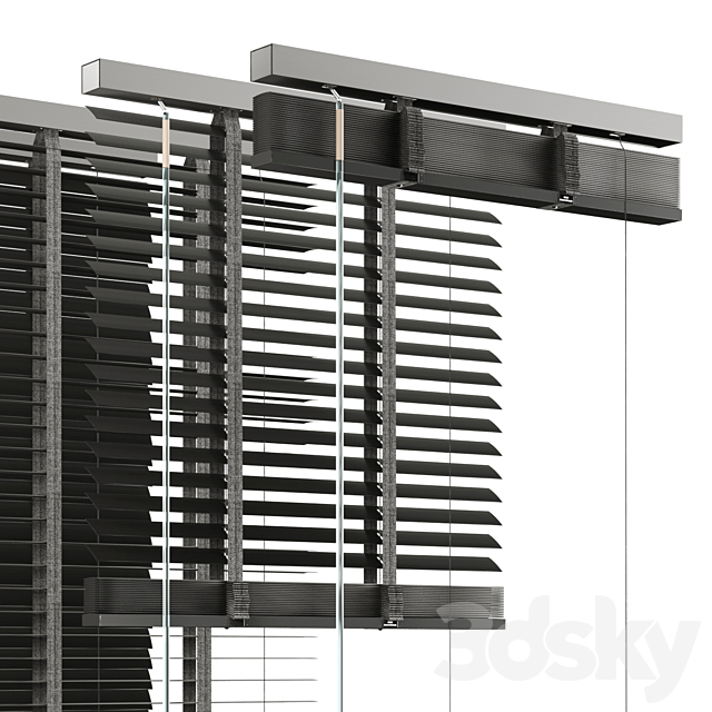 Metal Blinds black 600 in 35mm 3DS Max Model - thumbnail 3