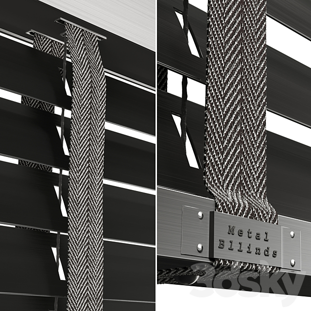 Metal Blinds black 600 in 35mm 3DS Max Model - thumbnail 4