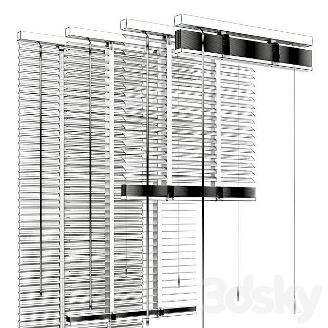 Metal Blinds black 600 in 35mm 3DS Max Model - thumbnail 5