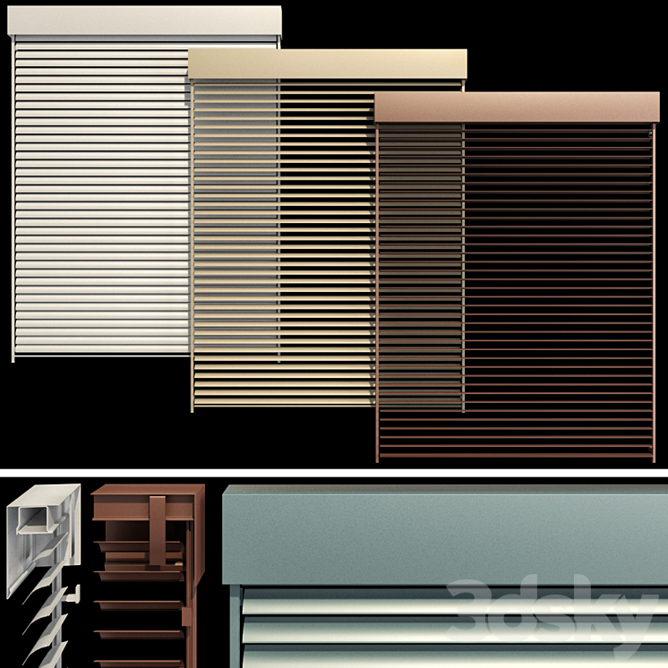 Metal blinds for windows and doors 3DS Max - thumbnail 1