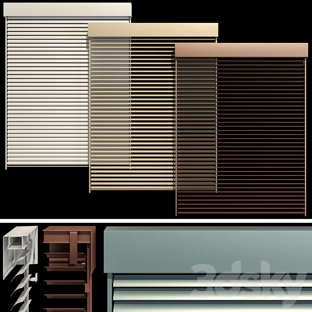 Metal blinds for windows and doors 3DSMax File - thumbnail 1