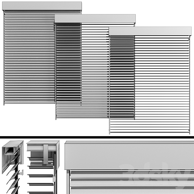 Metal blinds for windows and doors 3DSMax File - thumbnail 4