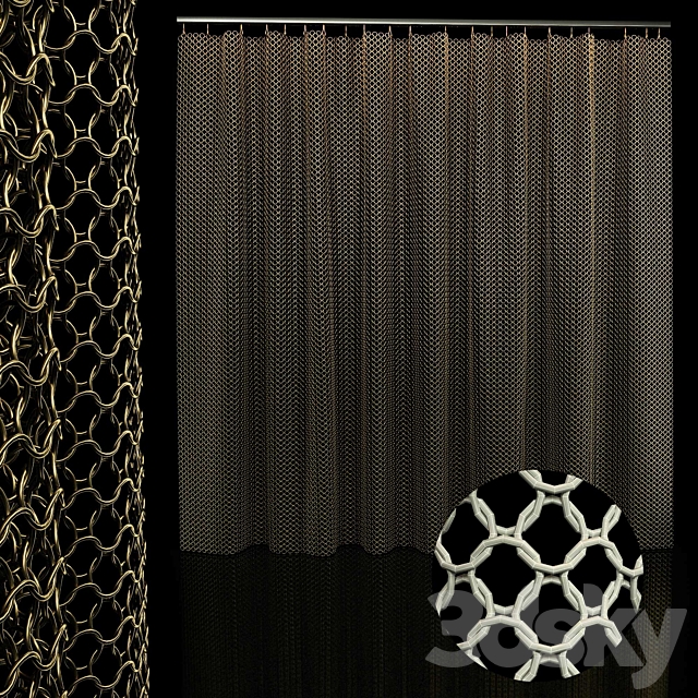 metal chain curtain 3DSMax File - thumbnail 1