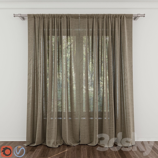 Modern Curtain №10 3ds Max - thumbnail 1