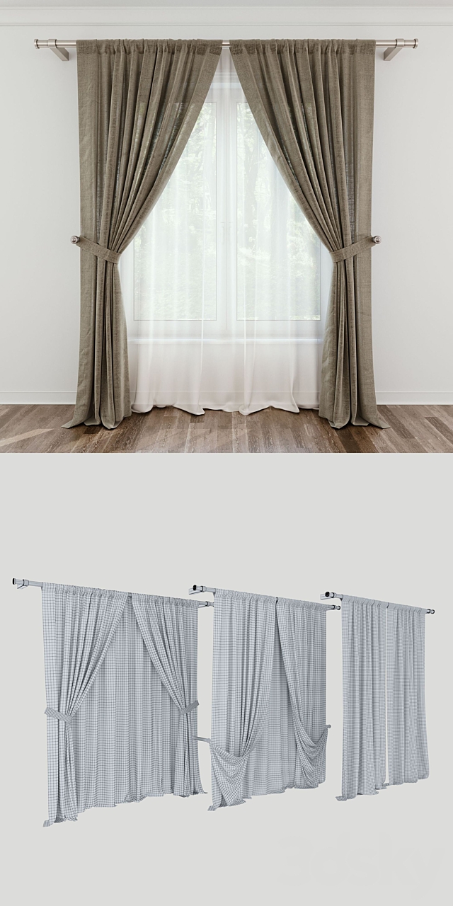 Modern Curtain №10 3ds Max - thumbnail 3