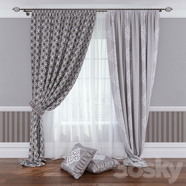 Modern Curtain №6 3ds Max - thumbnail 2