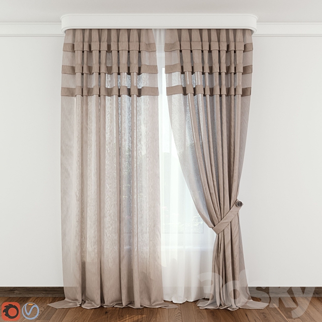 Modern Curtain №7 3ds Max - thumbnail 1