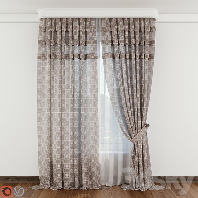 Modern Curtain №7 3ds Max - thumbnail 2